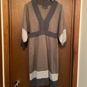 Neutral Brown Tone Connected Apparel Sweater Dress